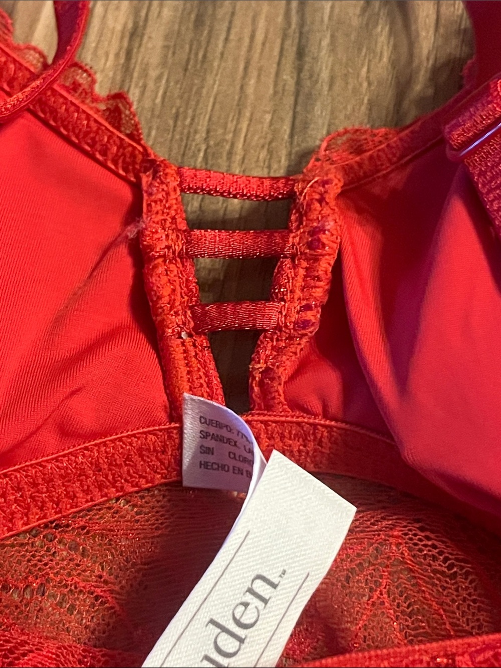 Auden Red Lace Longline Bralette - Picture 7 of 9